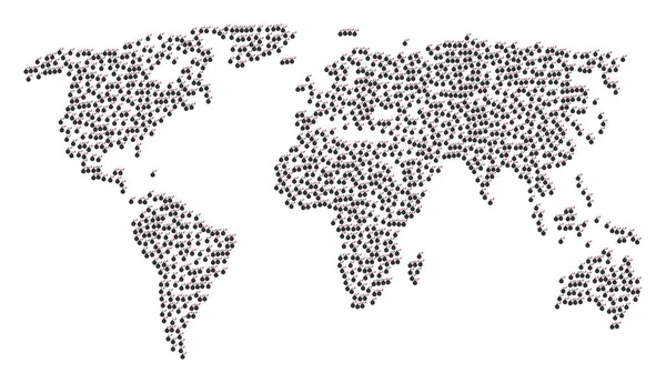 Mapa del mundo Mosaico de elementos de la bomba — Vector de stock