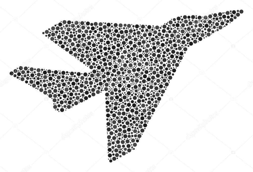 Airplane Intercepter Mosaic of Dots