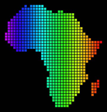 Afrika harita noktalı spektrum piksel