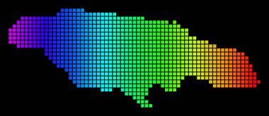 Jamaika Haritası noktalı spektrum piksel