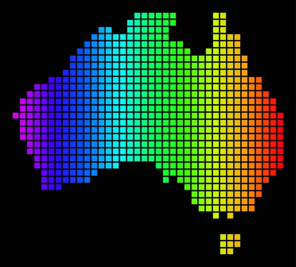 スペクトル ピクセル ドット オーストラリア地図 — ストックベクタ