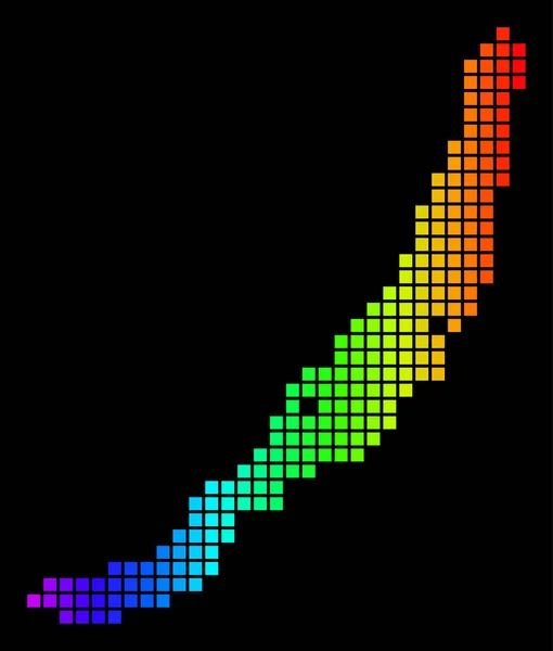 Spektrum pixelgepunktete Baikalsee-Karte — Stockvektor