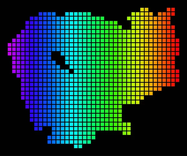 Spectrum Pixel Dotted Cambogia Mappa — Vettoriale Stock