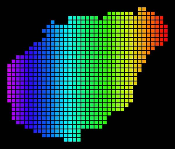 Spektrum pixelgepunktete hainanische Inselkarte — Stockvektor