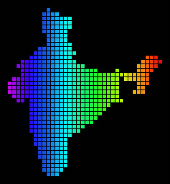 Φάσμα Pixel διάστικτη χάρτη Ινδία — Διανυσματικό Αρχείο