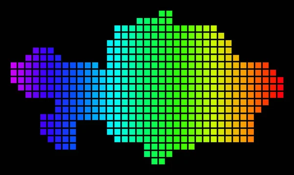 Spektrum pixelgepunktete Kasachstan-Karte — Stockvektor