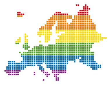 Spektrum piksel LGBTT Avrupa Haritası