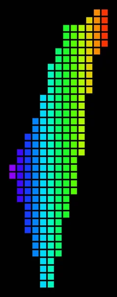 Spectre Pixel pointillé Israël Carte — Image vectorielle
