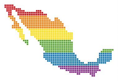 Spektrum piksel Lgbt Meksika harita