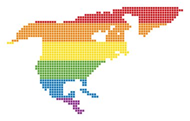 Spektrum piksel Lgbt Kuzey Amerika Haritası