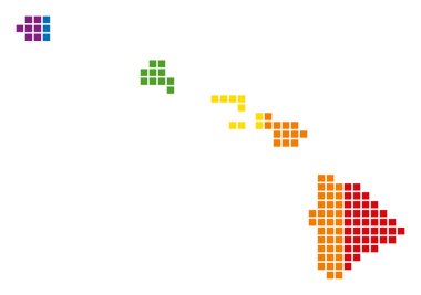 Spektrum piksel Havaii Adaları harita noktalı