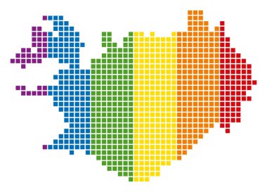 İzlanda harita noktalı spektrum piksel