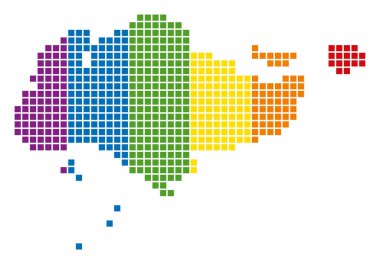 Singapur harita noktalı spektrum piksel