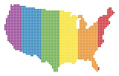 ABD harita noktalı spektrum piksel