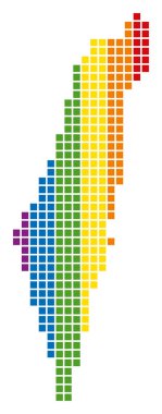 İsrail harita noktalı spektrum piksel