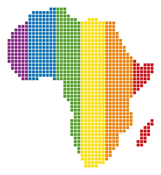 Spectrum Pixel Mapa de África punteada — Vector de stock