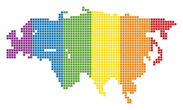 Eurasia harita noktalı spektrum piksel — Stok Vektör