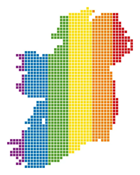 Carte de l'île de Spectrum Pixel Dotted Ireland — Image vectorielle