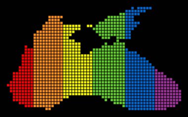 LGBT siyah deniz harita noktalı spektrum