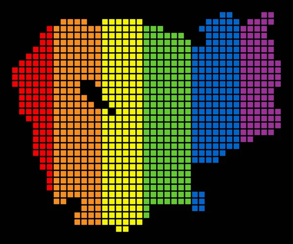 LGBT Kamboçya Haritası noktalı spektrum — Stok Vektör