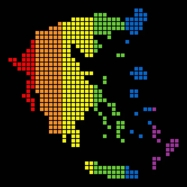 Spectrum Dotted LGBT Grecia Mapa — Vector de stock