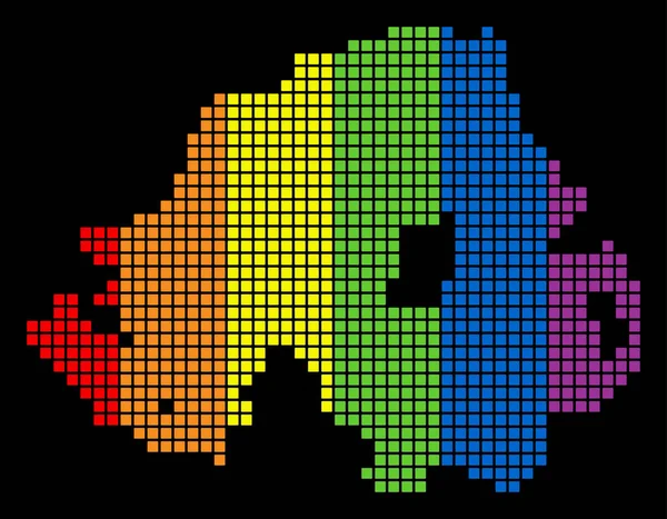 Spectrum Dotted LGBT Northern Ireland Map — Stock Vector