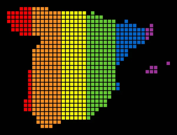 光谱点缀的 Lgbt 西班牙地图 — 图库矢量图片