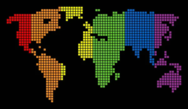 Spectrum gestippelde Lgbt wereldkaart — Stockvector