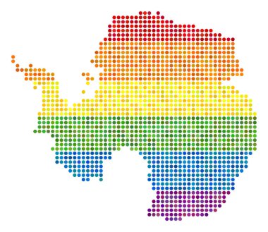 LGBT Antarktika harita noktalı spektrum