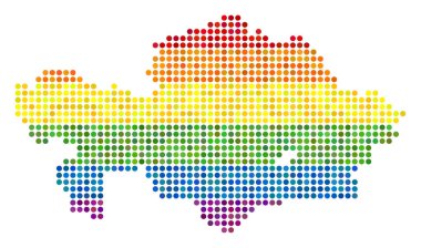 LGBT Kazakistan Haritası noktalı spektrum