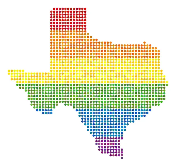 Спектр Плямистий ЛГБТ Техас Карта — стоковий вектор