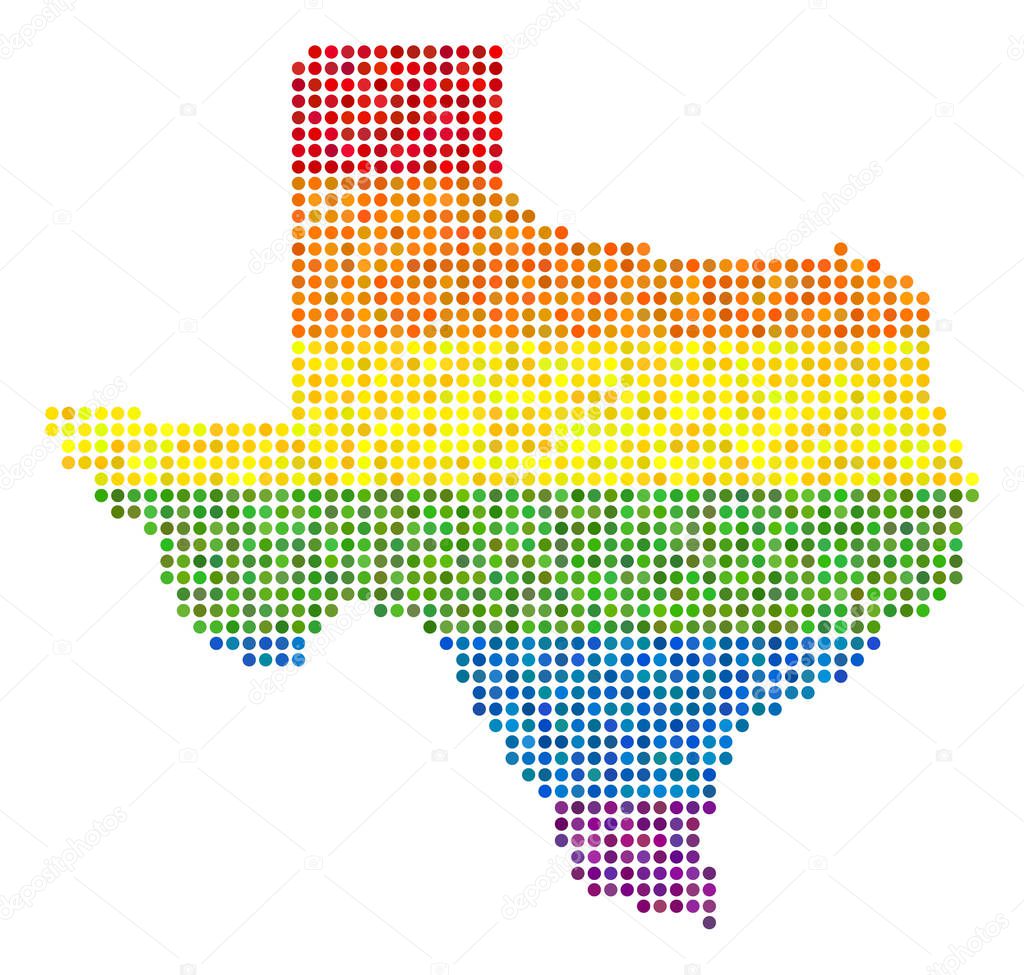 Spectrum Dotted LGBT Texas Map