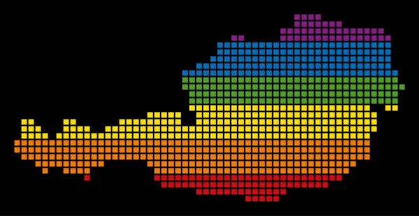 Φάσμα Pixel ΛΟΑΤ Αυστρία Χάρτης — Διανυσματικό Αρχείο