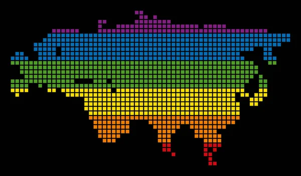 Carte Spectrum Pixel LGBT Eurasia — Image vectorielle