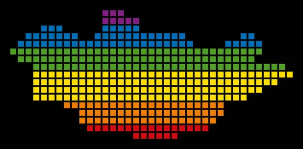 Φάσμα Pixel ΛΟΑΤ Μογγολία Χάρτης — Διανυσματικό Αρχείο