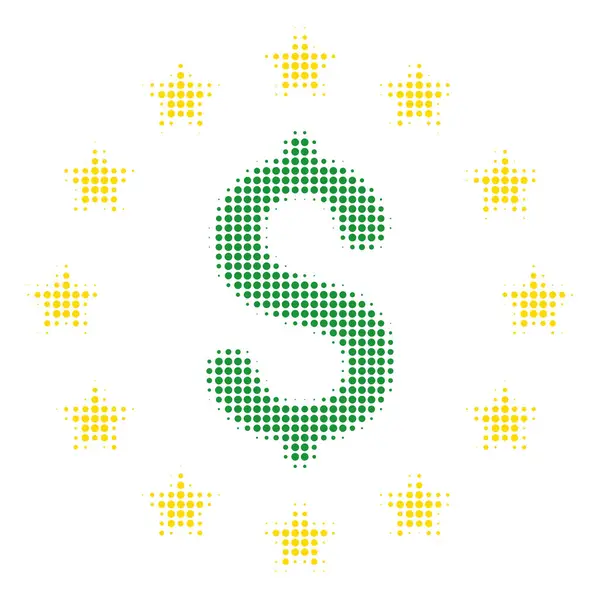 Dollar Stars Icône demi-teinte — Image vectorielle
