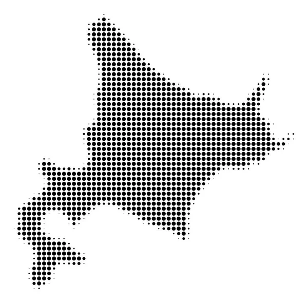 Ostrov Hokkaidó mapa polotónů ikona — Stockový vektor