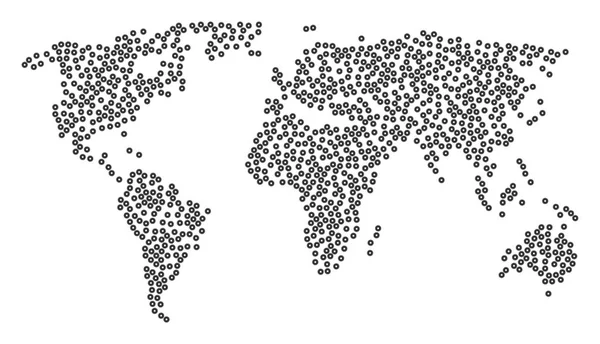 Παγκόσμιο χάρτη μοτίβο Cogwheel εικονιδίων — Διανυσματικό Αρχείο