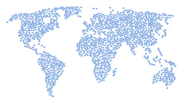 Wereld kaart mozaïek van Diamond Items — Stockvector