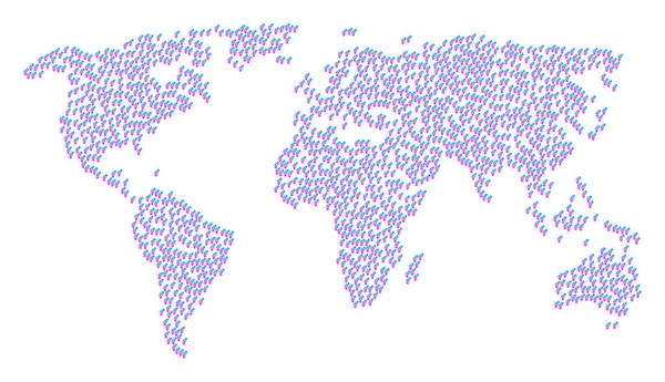 Padrão de mapa mundial de itens de símbolo gay — Vetor de Stock