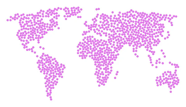 Padrão de mapa mundial de Lady Love Smiley Itens — Vetor de Stock