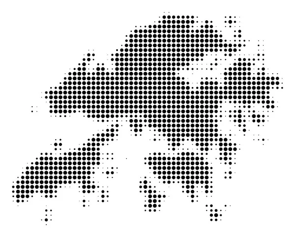 Hong Kong Hartă Halftone Icon — Vector de stoc