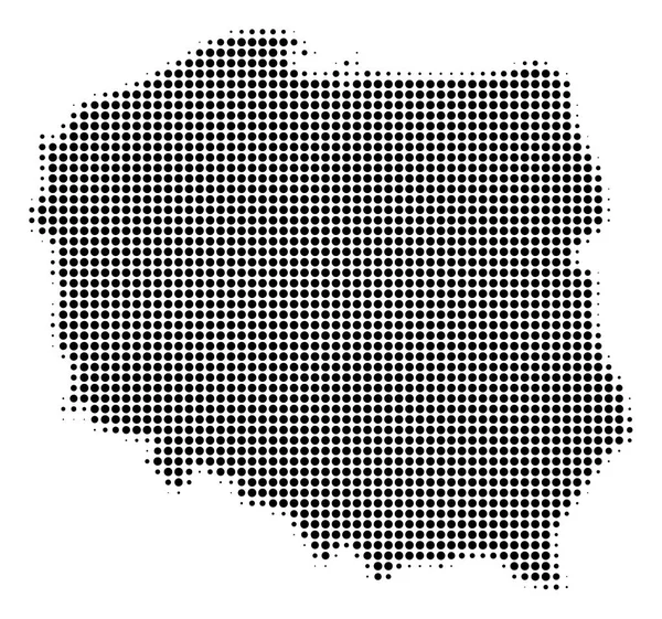 Pologne Carte Halftone Icon — Image vectorielle