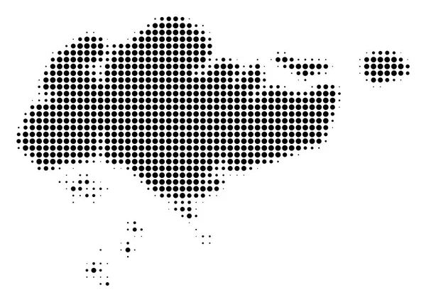 Singapore Mappa Halftone Icon — Vettoriale Stock