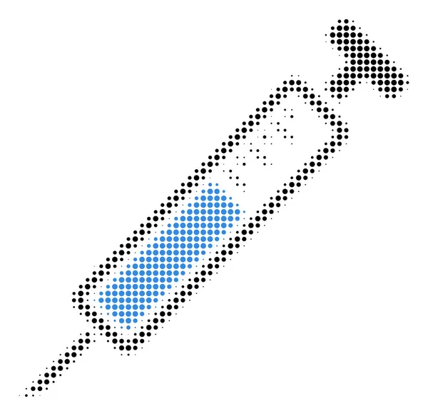 Syringe Halftone Icon — Stock Vector