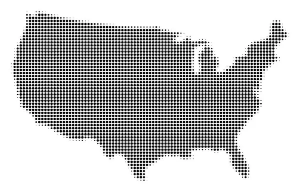 Ikona polotónů mapa USA — Stockový vektor