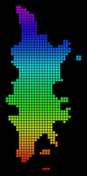 Carte Spectre Pixel pointillé de Phuket — Image vectorielle