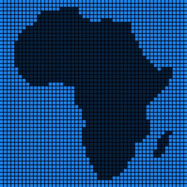 Noktalı piksel Afrika harita
