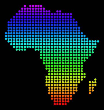 Noktalı piksel spektrum Afrika harita