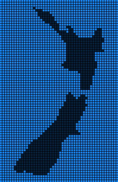 Prickade Pixel nya Zeeland karta — Stock vektor